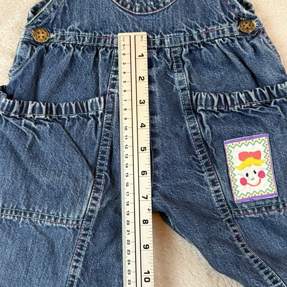 Vintage Oshkosh B'gosh Bubble Overalls Girls 3T Patchwork 80s USA Union Made - Picture 8 of 8